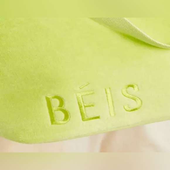 NWT BEIS Terry Tote in Citron Neon Green NEW! - Picture 2 of 7